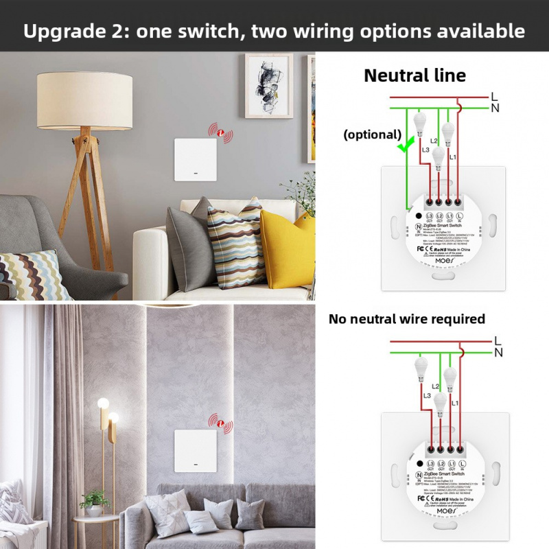 MOES Tuya ZigBee スマートボタン壁スイッチ  - Universal Remote Smart Home のレビューと価格