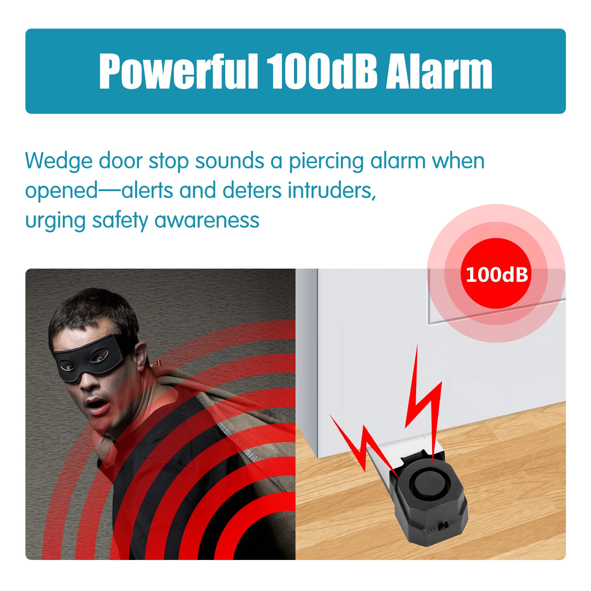 ワイヤレスドアストップアラームシステム 120dB ウェッジ - Wireless Door Sensor のレビューと価格