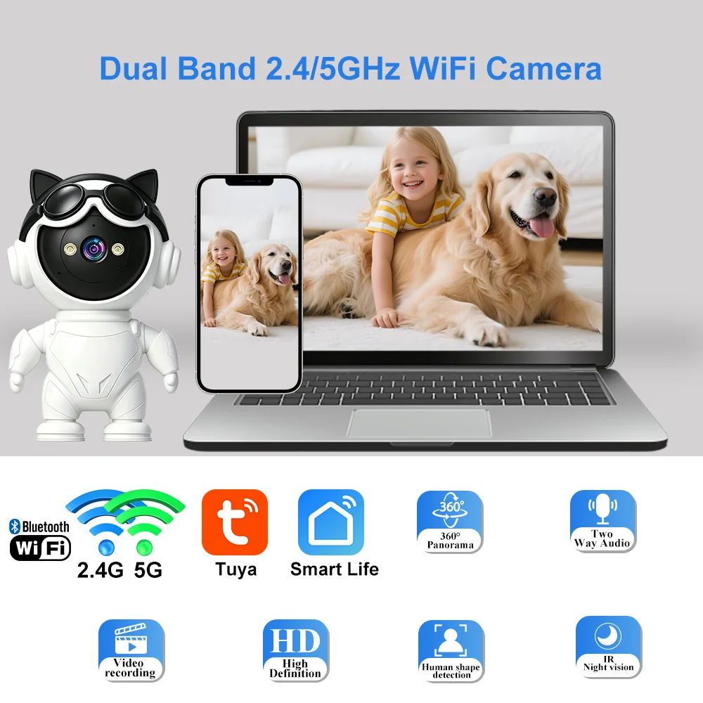 TuyaスマートワイヤレスIPカメラミニWiFi屋内ロボット - Smart Home Camera Ezviz のレビューと価格