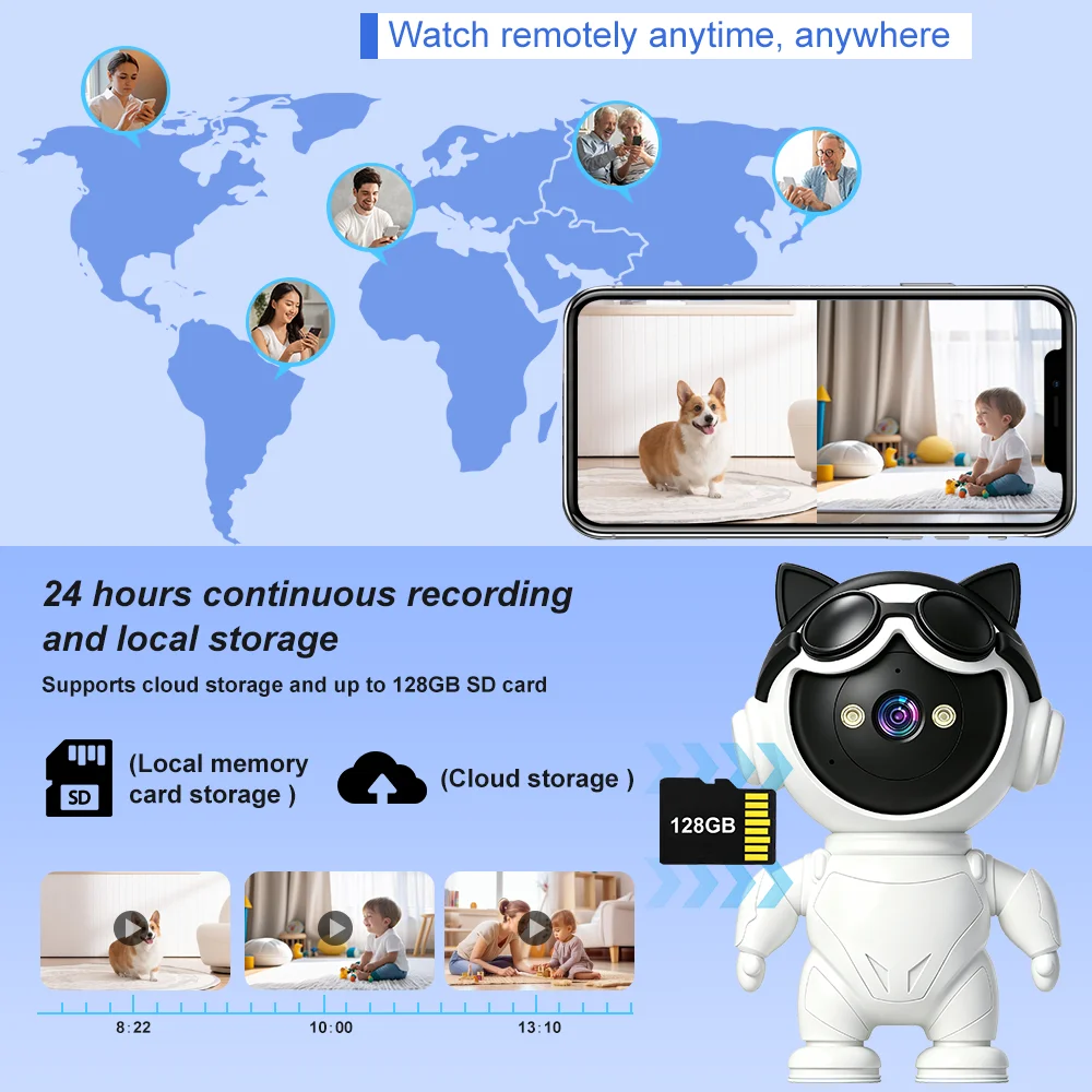 TuyaスマートワイヤレスIPカメラミニWiFi屋内ロボット - Smart Home Camera Ezviz のレビューと価格